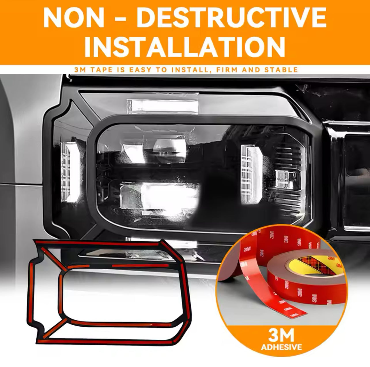 Black Headlight Frame